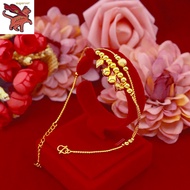 【Ready Stock】rantai tangan emas 916 original love women's bracelet 18 cm emas 916 original gelang tangan perempuan