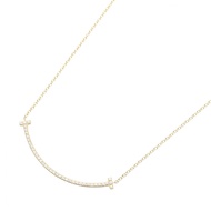 【二手】蒂芙尼 T 字微笑Smile鑽項鍊，頸圍 40.5 厘米，18K（黃金），鑽石 T 字Smile小鑽項鍊