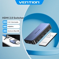 Vention HDMI Switcher 5 In 1 Out 4K 60HZ With Audio Ports For HDTV Monitor HDMI Splitter