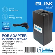 Glink GAC-109 Adapter POE 10/100Mbps 48V - 0.5A อุปกรณ์จ่ายไฟฟ้าผ่านสายแลน