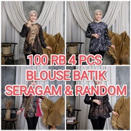 Batik blouse tops 100 thousand 4 pcs modern batik women's tops long tops
