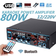 12V/AC 220V HIFI Audio Stereo Power Amplifier Bluetooth FM Radio Car Home Karaoke New