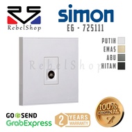 Simon E6 Single Socket TV Outlet - 725111