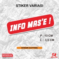 INFO MAS'E CUTTING STICKERS VARIATIONS
