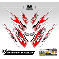 HONDA ASTREA PRIMA STRIPING DREAM FIRE MOTIF EX5 TRIBAL FIRE MOTIF 5 DREAM EX5/ HONDA EX5/ STICKER/ 