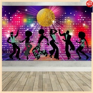 Large Fabric 70s 80s 90s Disco Fever Dancers Backdrop For Disco Theme Party Background Banner