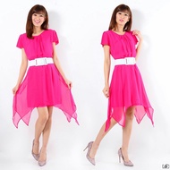 Oscar FS - Dress Veronika - Pink Fanta Ceruty Lapis Furing (Real Pict) Best Fashion