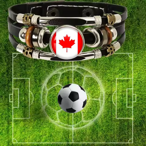 41 Style European Football Flag Bracelet Men Austria Canada Germany Italy France Belgium Portugal Ha