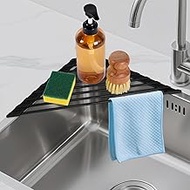 HANZENMA Triangular Sink Rack, Multi-Functional Rack Above The countertop, Foldable Sink Drying mat,