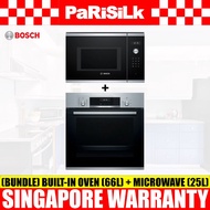 (Bundle) Bosch HIJ557YS0M Series 6 Built-in Oven (66L) + BEL554MS0K Series 6 Built-in Microwave Oven (25L)