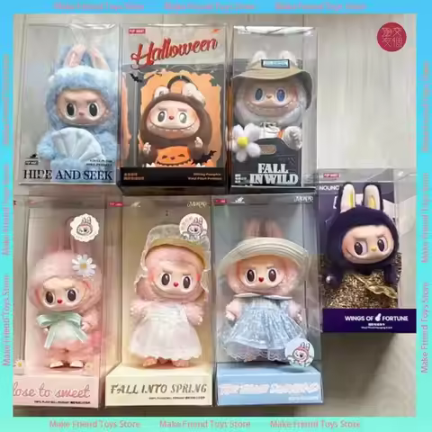High Quality Purple Labubu Mokoko 17cm The Monsters Labubu Macarone Labubu Keychain Spring Wild Home