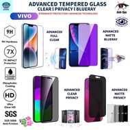 Advanced Tempered Glass Vivo V70,V70FE,V60Lite,V50Lite,V40Lite,Y100,Y77,Y39,Y29,Y20,Y16 PRIVACY CLEA