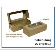 BROWNIES BOX KRAFT MIKA 10pcs 22X10X6.5 CM LAMINATED 365 GSM