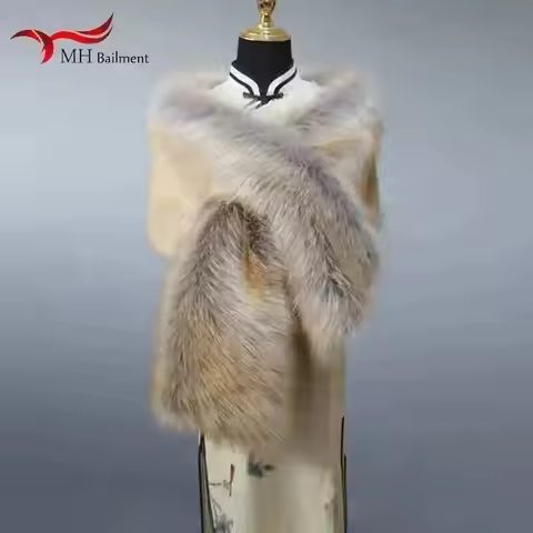 32 Colors 165*30cm Women Luxury Warm Faux Fox Fur Shawl Winter Ladies Plush Scarf Wraps Cloak Coat W