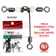 NINJA NJ4162 T-SHAPE ROLLING SWIVEL STAINLESS STEEL FISHING KIRI-KIRI PANCING 4162