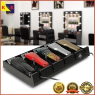 Anti-Slip Black Barber Clipper Tray, 8.9in x 15.7in, 5 Notches, Suction Cup Feet