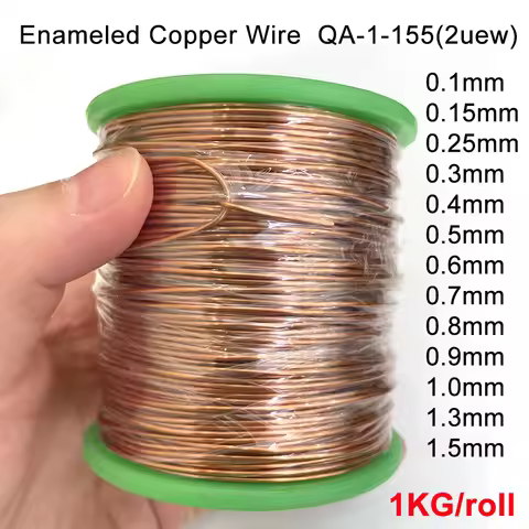 1000g/roll Qa-1-155 2UEW Enameled Copper Wire 0.1 0.3 0.4 0.5 0.6 0.8 1.0 1.4 1.5mm wire For Magneti