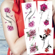 Colorful Flower Woman Waterproof Temporary Tattoo Sticker Pink Rose Lotus Sunflower Beauty Arm Sexy 