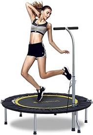 Hotjump 39in Mini Foldable Trampoline for Exercise Women with Handle Load 265lbs, Workout rebounder Trampoline with bar, Personal Leaps and rebounds Small Trampoline Indoor