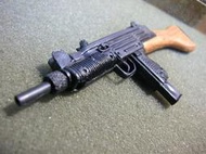 B2兵工裝備 少見長托版1/6舊化鳥茲UZI衝鋒槍一把 mini模型