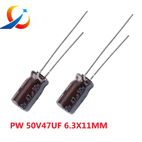 200PCS PW 50V47UF Volume 6.3X11MM Nichicon Electrolytic Capacitor UPW1H470MED 47UF 50V NEW