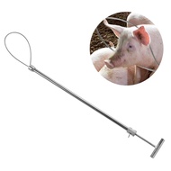 [herebuy] Pig Holder Hog Catcher Pole Stainless Steel Animal Holder Catcher Tool For Pig Dog Farm Eq