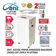 ANT- S2570C PAPER SHREDDER MACHINES CROSS CUT 4 x 40 mm 25PCS 70 LITTERS  WITH 2 YEARS WARRANTY