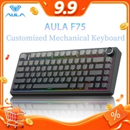 AULA F75 Mechanical Keyboard 75% 80 Key RGB Tri-Mode Wired Bluetooth 2.4G Gasket Structure Hot-swap 