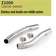 NJMOTO Suitable for 03-06 Z1000/SX Motorcycle Exhaust Pipe Z1000 Modified Middle Exhaust Middle Sect