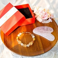 限量禮盒。伯爵夫人招財水晶手鍊+小臉粉晶刮痧板+禮盒包裝