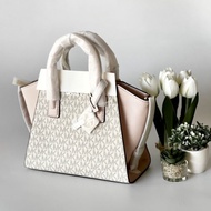 MK MICHAEL KORS 35F1G4VM2B Avril Small Logo Top-Zip Satchel Shoulder Bag