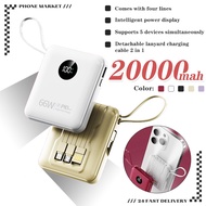 【SG Stock✔】20000mAh 4-in-1 Power Bank Portable Power Bank【With cable】66W Fast Charging Source power bank Power Supply