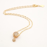 Hyl Jewelry 377N Kalung Titanium Wanita Karat Emas Silver Asli Panjang Muda Dan Anti Luntur