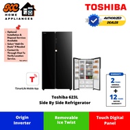 Toshiba 623L Side By Side Refrigerator | Origin Inverter | Pure Bio | GR-RS780WE-PGY(22) | 2 Year Ge