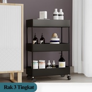 (acc ptk) Large 3-tier rack with wheels 0802 3-TIER TROLLEY RACK/ SQUARE RACK/ KITCHEN RACK/ MULTIPU