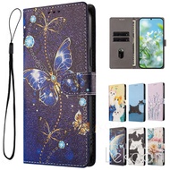 Flip Case for Redmi Note 9 9S 8 Pro Max 9A 9T 9i Power 8A 9AT 10X 4G Cartoon Casing Flower Painted L