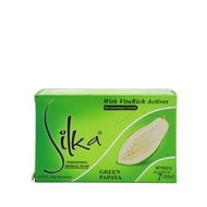 สบู่มะละกอ (เขียว) ขนาด 65  135 กรัม Silka Whitening Herbal Soap Green Papaya