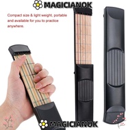 MAGICIANOK Pocket Guitar, Maple Wood F/Beginne Chord Trainer, Compact Size 6 String 6 Fret Guitar Pr