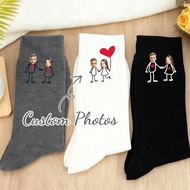 1 Pair Custom Socks, Personalized Wedding Socks Embroidery, Custom Date Ankle Socks Gift For Her Wed
