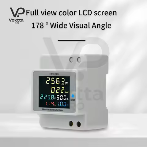 ET32-669 DIN-Rail Mounted Digital Multi Function Single-Phase Energy Meter Voltage/Current Power Met