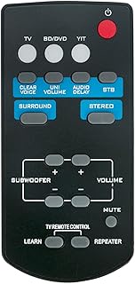 FSR60 WY57800 Replace Remote Control Applicable for Yamaha Soundbar ATS-1010 YAS-101 YAS-101BL YAS-CU201 ATS1010 YAS101 YAS101BL YFSR60 FSR62 ZC94940