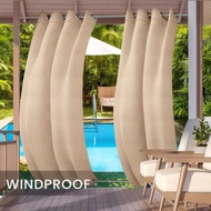 Outdoor Curtains for Garden Patio Gazebo Pergola Waterproof Windproof Blackout Thermal Insulated Pri