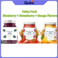 READY STOCK Value Pack Blueberry + Mango + Strawberry flavor.   Sea Moss Gel, 16OZ Raw Flavored Iris