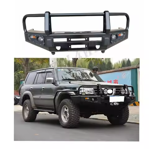 Front Bumper Bull Bar for Nissan Patrol GU Y61 2000-2010 GU123 GU4 4WD Heavy Duty Winch Bullbar Bump