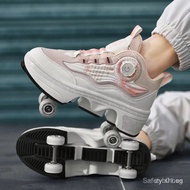 2026 Children Roller Shoes Double Row Four-Wheel Skating Shoes Fashion Dual-use Student Training Spo