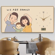[ ELECTRONIC CLOCK ] Wall Clock " HAPPY FAMILY" Modern 2 in 1, View Temperature, Time, Date, Year