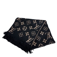 [Used] LOUIS VUITTON Louis Vuitton M75885 Echarbe Leopard Print Giant Monogram Jungle Scarf Brand Bl