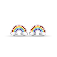 SK Jewellery Sky's Smile Rainbow 10K White Gold Earrings