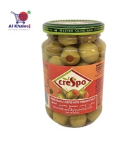 Crespo Green Olives Stuffed with Pimiento Paste 354g คริสโป มะกอกเขียวผสมพริกเผา 354 กรัม