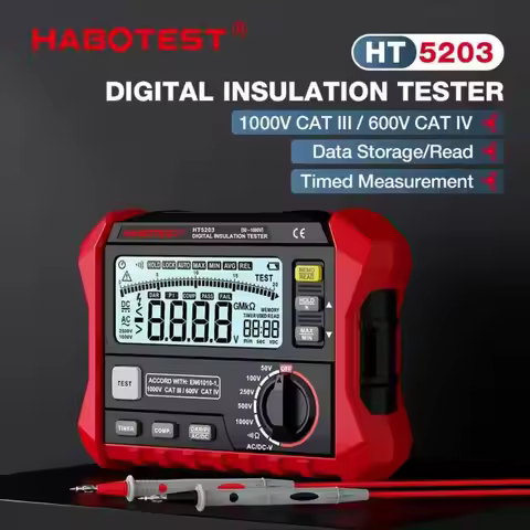 HABOTEST HT5203 Insulation Tester Digital Megohmmeter High-Voltage Electrical Insulation Resistance 